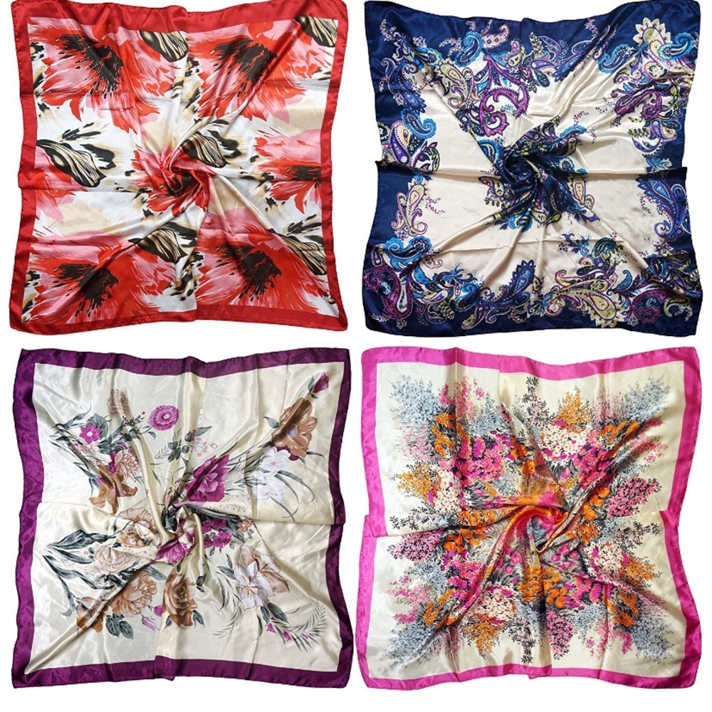 COPY - Satin Square Scarves Neck Hair Head Scarf